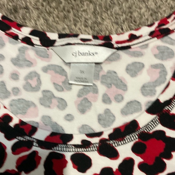 CJ Banks cheetah print long sleeve t-shirt. Size 3X - Picture 3 of 4